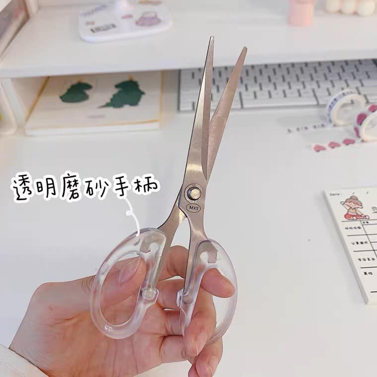 【現貨】韓系簡約風．鋒利好用 透明柄剪刀