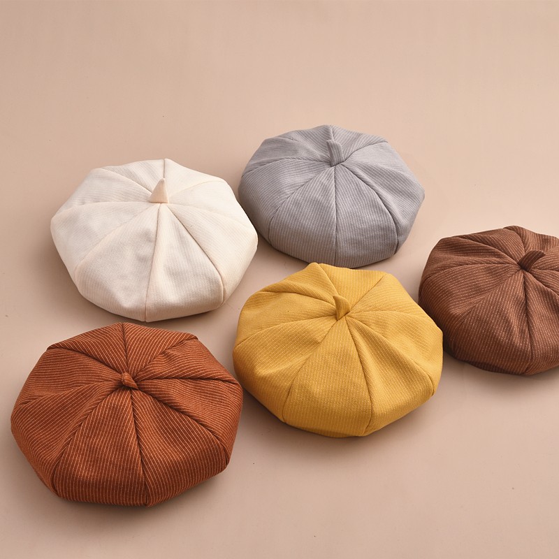 【預購】可以摺疊打開又很挺的針織貝蕾帽畫家帽～６色