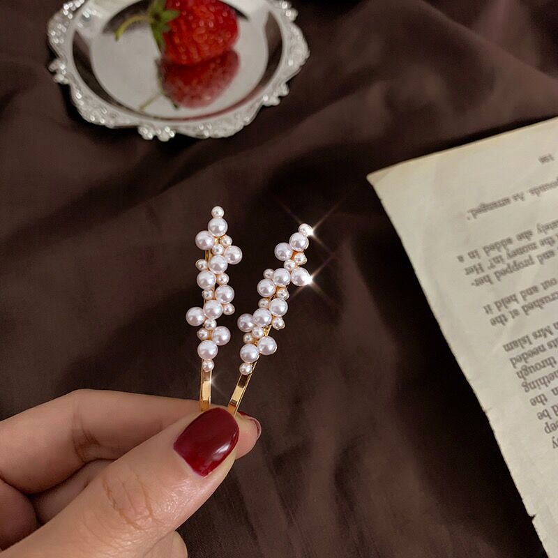 【預購】溫柔女子專用．設計款 小珍珠一字夾（一組兩隻）