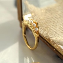 【現貨】法式優雅風．小眾設計款 珍珠開口戒指