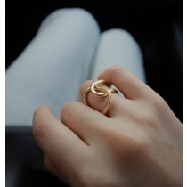 【預購】「相遇」．小眾設計款 扭結開口戒指～２色