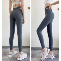 【預購】一點點性感．設計款 超顯腿長 腰交叉縷空健身長褲瑜珈褲～２色